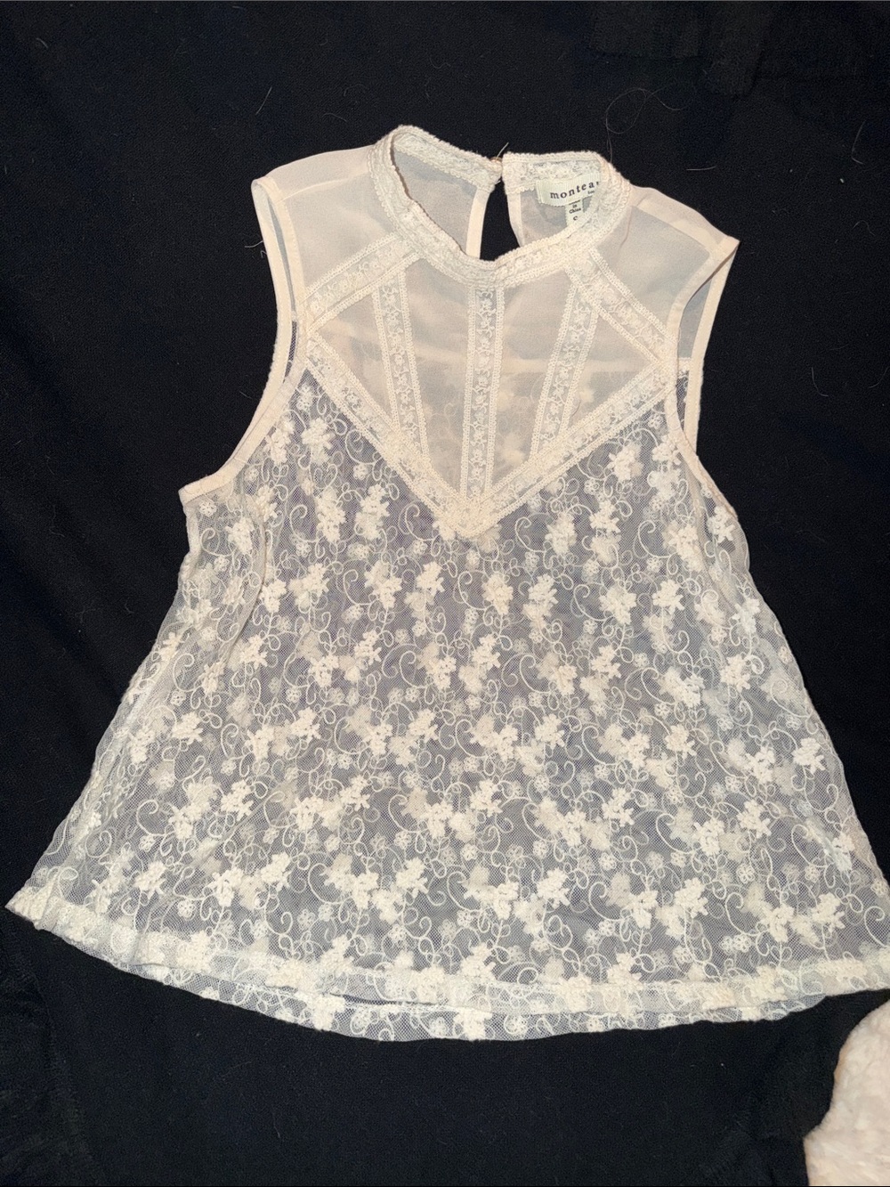 Monteau Lace Sleeveless Blouse